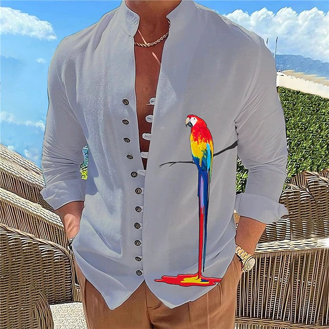 2024 Camisa de manga larga con cuello estampado - EspaƱa