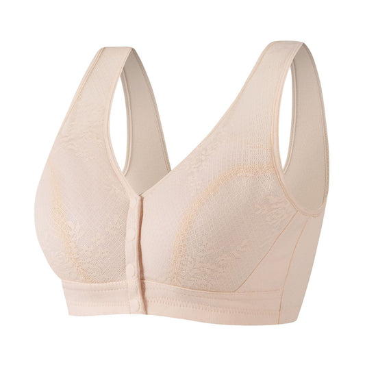 Ladies Soft Cotton Front Button Wireless Bra