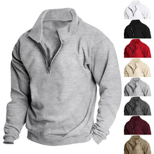 Load image into Gallery viewer, Men&#39;s Stand collar Sweatshirt Pullover Tops Fleece Half Zip Plain Sports
