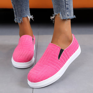 Women's casual thick sole solid color loafers