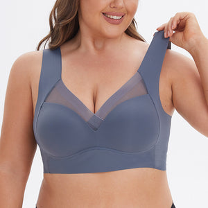 Integrated Fixed Cup GluE-free Plus Size Sports Bra