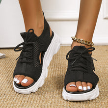 Load image into Gallery viewer, Summer new thick-soled flying woven soft-soled casual sandals
