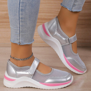 Women's Thick Sole Breathable Velcro Mesh Sneakers