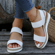 Load image into Gallery viewer, Stretch Peep Toe Casual Side Hollow Slope Bottom Sandals
