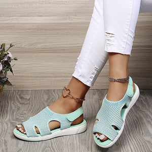 Women's New Summer Breathable Stretch Fly Weave Flat Casual Sandals