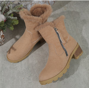 Women's Thick Heel Warm and Comfortable Martin Boots