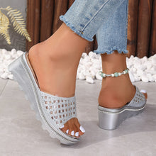 Load image into Gallery viewer, Summer Thick-Soled Non-slip Rhinestone Slippers
