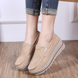 Autumn hollow anti-slip thick-soled shoes