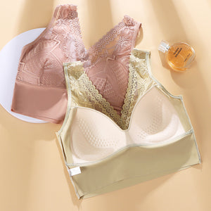 Lace Fixed Cup Push-Up Sleep Bra