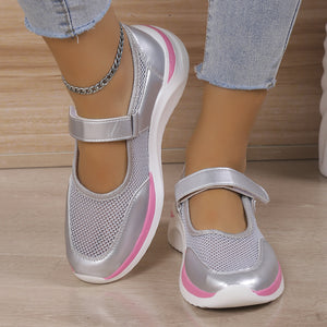 Women's Thick Sole Breathable Velcro Mesh Sneakers