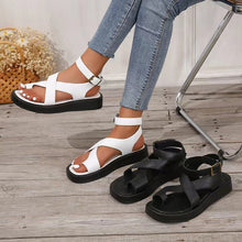 Load image into Gallery viewer, Slip-on Thick Sole Casual Wearing Ring Buckle Strap Women&#39;s Shoes
