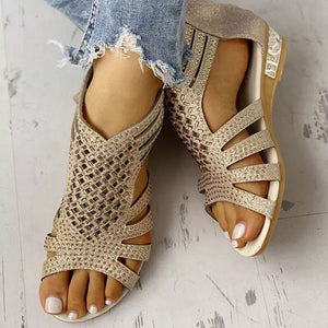 2024 summer rhinestone wedge women's sandals