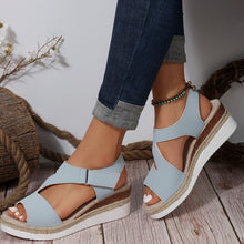 Load image into Gallery viewer, Women&#39;s Thick-Soled Buckle Wedge Sandals
