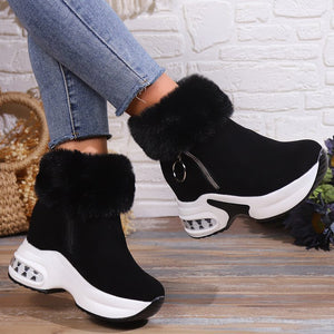 Short-calf suede warm and height-increasing cotton boots