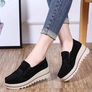 Autumn hollow anti-slip thick-soled shoes