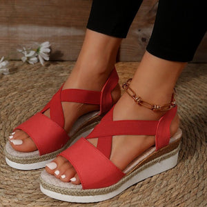 Summer Flat Wedge Heel Fish Mouth Casual Women's Sandals