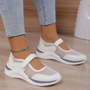 Women's Thick Sole Breathable Velcro Mesh Sneakers