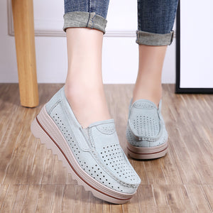 Autumn hollow anti-slip thick-soled shoes