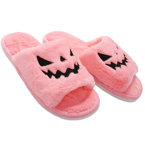 Halloween Jack-O-Lantern Soft Plush Comfort Slippers