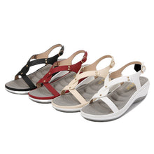 Load image into Gallery viewer, Women&#39;s Solid Round Toe Wedge Sandals
