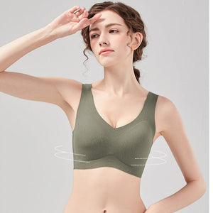 High Support Sports Bra Supportive V-Neck Wireless Sports Bras