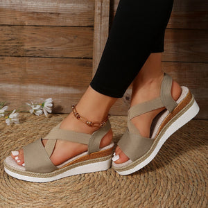 Summer Flat Wedge Heel Fish Mouth Casual Women's Sandals