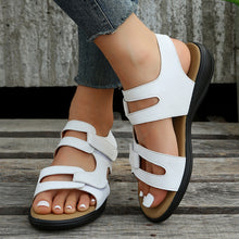 Load image into Gallery viewer, Flat Velcro Peep Toe Sandals
