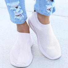 Load image into Gallery viewer, Round-toe fly-knit mesh flat women&#39;s shoes
