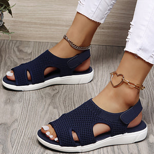 Women's New Summer Breathable Stretch Fly Weave Flat Casual Sandals