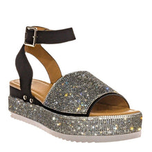 Load image into Gallery viewer, Ladies Rhinestone Buckle Fashion Platform Sandals
