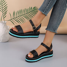 Load image into Gallery viewer, Women&#39;s Color Block Round Toe Buckle Sandals
