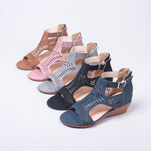 Load image into Gallery viewer, Women&#39;s Summer Hollow Wedge Buckle Comfortable Sandals
