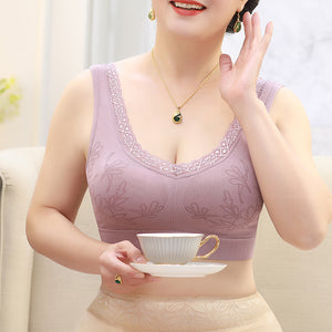 Soft Cup Seamless Push Up Lingerie Middle-Aged Women Underwear