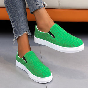 Women's casual thick sole solid color loafers