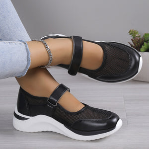 Women's Thick Sole Breathable Velcro Mesh Sneakers