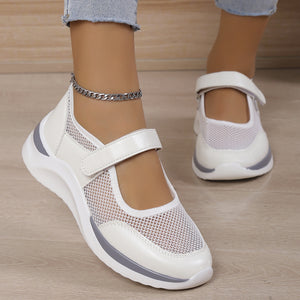 Women's Thick Sole Breathable Velcro Mesh Sneakers