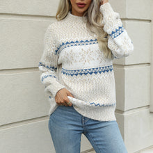 Load image into Gallery viewer, Women&#39;s Christmas Knitwear 2024 Long Sleeve Loose Half Turtleneck Snowflake Sweater for Women
