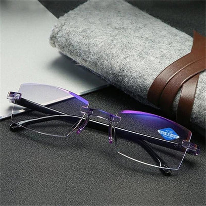 Sapphire High Hardness Anti Blue Light Intelligent Dual Focus Reading Glasses-DE