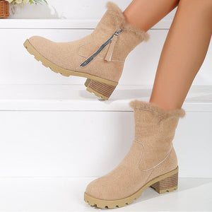 Women's Thick Heel Warm and Comfortable Martin Boots