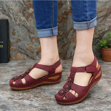 Load image into Gallery viewer, Summer women&#39;s soft sole round toe wedge sandals
