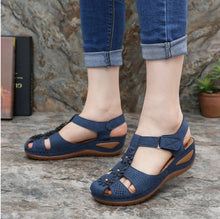 Load image into Gallery viewer, Summer women&#39;s soft sole round toe wedge sandals
