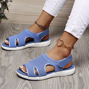 Women's New Summer Breathable Stretch Fly Weave Flat Casual Sandals