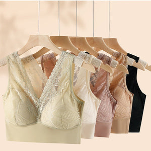 Lace Fixed Cup Push-Up Sleep Bra