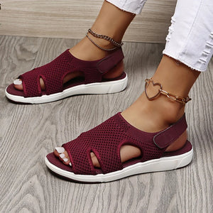 Women's New Summer Breathable Stretch Fly Weave Flat Casual Sandals