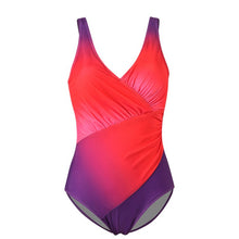 Load image into Gallery viewer, Bikini Rainbow Gradient Plus Size Traje de baño de una pieza - España
