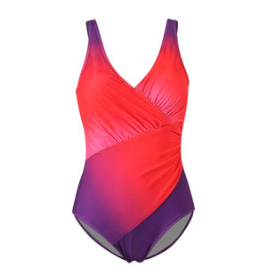 Bikini Rainbow Gradient Plus Size Traje de baño de una pieza - España