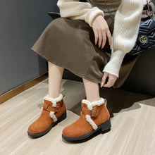 Load image into Gallery viewer, Women&#39;s Cuffed Martin Boots Winter Warm Belt Buckle Snow Boots
