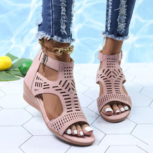 Load image into Gallery viewer, Women&#39;s Summer Hollow Wedge Buckle Comfortable Sandals
