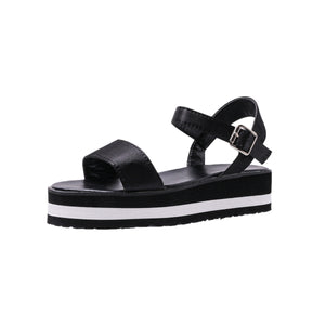 Women's Color Block Round Toe Buckle Sandals