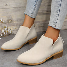 Load image into Gallery viewer, Solid color pointed toe casual back zipper low heel women&#39;s shoes
